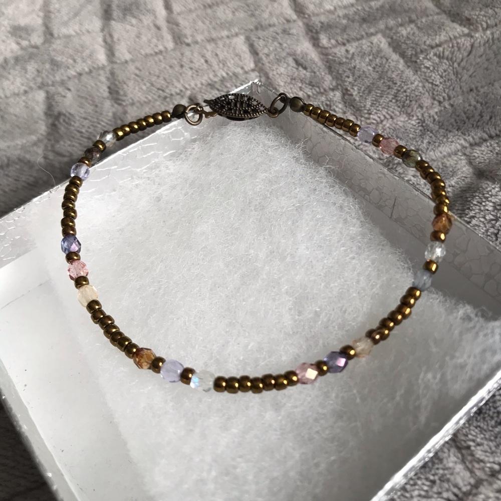 Multi Crystal Beaded Anklet